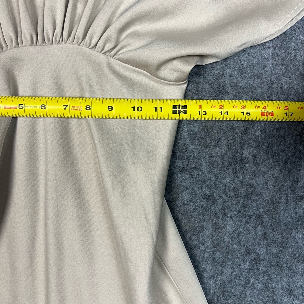 BHLDN Cream V-Neck Maxi Dress with Draped Size 2 - Picture 6 of 14